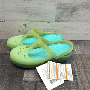 Crocs Carlie Mary Clogs Womens Size 6 Jelly Casual Slingback Sandals NWT Green